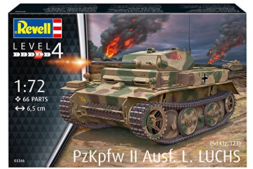 Revell RV03266 03266 Pzkpfw II Ausf. L. 'Luchs' (Sd.Kfz.123) 1: 72 Scale Model Kit, Various