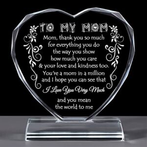 ywhl to my mom gifts from daughter son, thank you gifts for mom who has everything, mother’s day gifts, laser engraving glass keepsake, meaningful present for mother on thanksgiving christmas