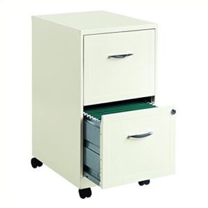 space solutions 18″ 2 drawer mobile smart vertical file cabinet pearl white