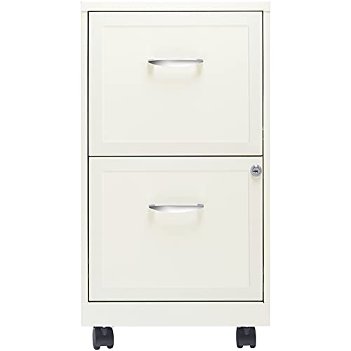 Space Solutions 18" 2 Drawer Mobile Smart Vertical File Cabinet Pearl White