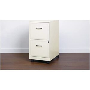 Space Solutions 18" 2 Drawer Mobile Smart Vertical File Cabinet Pearl White