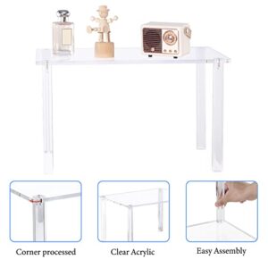 HMYHUM Acrylic Printer Stand - Small Desktop Printer Table for Office & Home, 15.75 x 11.81 x 9.33 inches, Clear