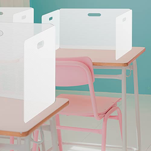 Privacy Shields 5 Pack Durable Easy Carry Plastic Desk Dividers-Easy to Disinfect Classroom Dividers-Portable Divider-Re-usable Privacy Divider