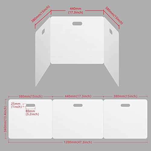 Privacy Shields 5 Pack Durable Easy Carry Plastic Desk Dividers-Easy to Disinfect Classroom Dividers-Portable Divider-Re-usable Privacy Divider