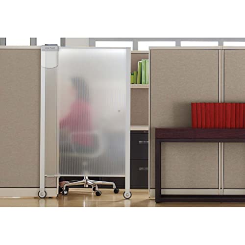 Quartet Workstation Privacy Screen, 64" x 38", For Cubicle or Office, Adjustable Height, Sliding, Sturdy Aluminum Frame, Includes Attachable Whiteboard (WPS2000)