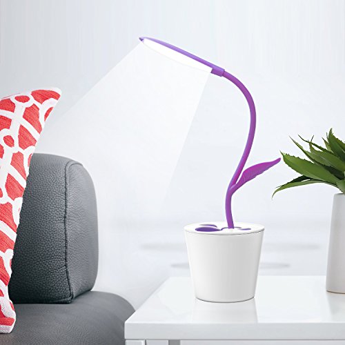 iEGrow Kids Desk Lamp for Rooms, Cute Desk Lamp USB Charging Desk Lamp with Pen Holder for Home Study ( Purple )