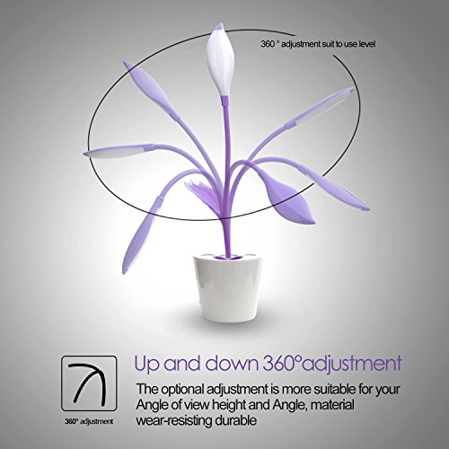 iEGrow Kids Desk Lamp for Rooms, Cute Desk Lamp USB Charging Desk Lamp with Pen Holder for Home Study ( Purple )