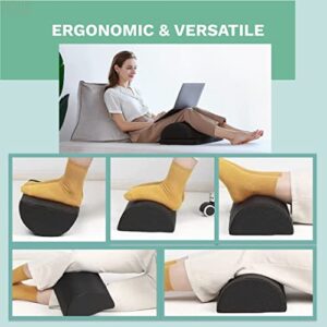 Atteret Ergonomic Under Desk Footrest Cushion, Compact Adjustable Mesh Foot Rest 6.5'' Height, Lumbar Pillow, High-Density Sponge, Leg Stool Support, Computer Work, Office Chair, Travel, WFH