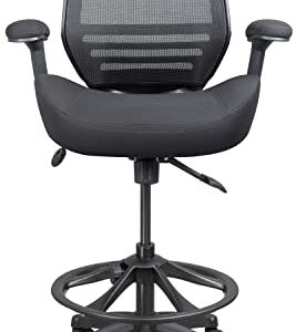 BOLISS Ergonomic Drafting Chair Office Chair with Height-Adjustable Foot Ring and Adjustable Armrest 400lbs-BLACK