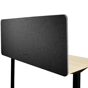 vivo clamp-on 60 x 24 inch privacy panel, sound absorbing cubicle desk divider, acoustic partition, dark gray, pp-1-v060d