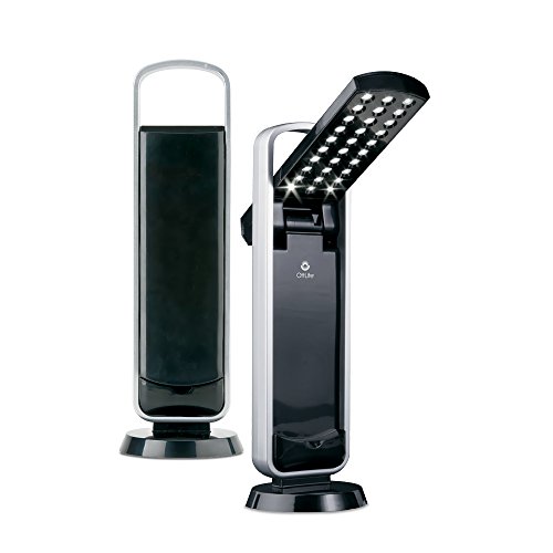 OttLite LED Mobile Task Lamp - Black, Portable, Lightweight, Battery-Operated, Carrying Handle