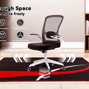 AOBOOK Gaming Chair Mat for Hardwood Floor, 36"x48" Office Chair Floor Mat for Hardwood/Tile, Large Anti-Slip Floor Protector with Double-Sided Tape for Home Ofice, Red