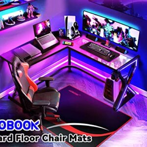 AOBOOK Gaming Chair Mat for Hardwood Floor, 36"x48" Office Chair Floor Mat for Hardwood/Tile, Large Anti-Slip Floor Protector with Double-Sided Tape for Home Ofice, Red