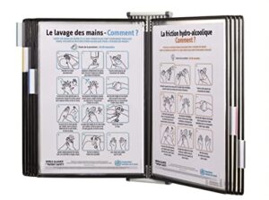 tarifold antimicrobial wall reference system with 10 display pockets, letter-size, 20 sheet capacity (wa271)