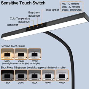 LED Desk Lamp, Eye-Caring Architect Desk Clamp Lamps, 12W Eye Caring Led Workbench Office Lighting-3 Modes 6 Brightness and Stepless Dimming Desk Lamp for Monitor Studio Reading