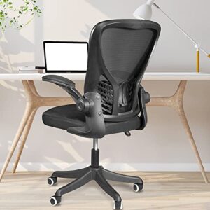 modoway desk chairs with wheels and arms ergonomic mesh office chair with 300lbs capacity (black-1unit)