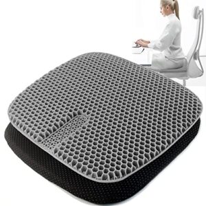 gel seat cushion for long sitting, extra large gel cushion for wheelchair reduce sweat, desk chair cushion, seat cushion for back pain/for car/for office chairs/for kitchen chairs/ for pressure relief