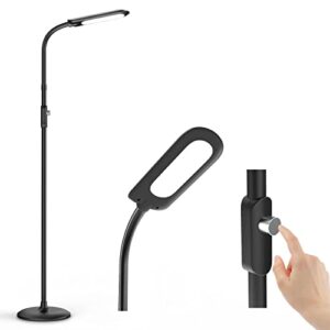 ferrawel led floor lamp modern standing lamp with adjustable gooseneck stepless dimming standing pole light bright reading tall lamp with memory funtion for living room bedroom office