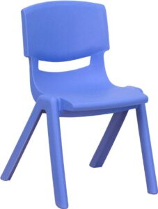 flash furniture 10 pack blue plastic stackable school chair with 12” seat height
