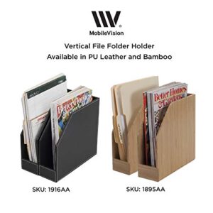 Bamboo Vertical File Folder Holder & Office Product Organizer, Store Files, Magazines, Notepads, Books and more, 2 Pack Combo Set