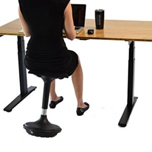 Wobble Stool Standing Desk Chair Ergonomic Tall Adjustable Height sit Stand-up Office Balance Drafting bar swiveling Leaning Perch Perching high swivels 360 Computer Active Sitting Black Saddle seat