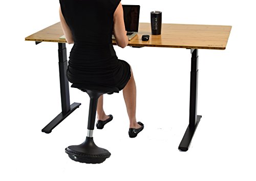 Wobble Stool Standing Desk Chair Ergonomic Tall Adjustable Height sit Stand-up Office Balance Drafting bar swiveling Leaning Perch Perching high swivels 360 Computer Active Sitting Black Saddle seat