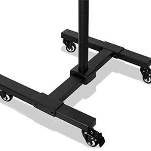 Mount-It! Mobile TV Stand with Locking Wheels | Adjustable Height Rolling Cart for 13" - 42" Flat Panel LCD LED Screens | VESA Compatible up to 200mm | Black