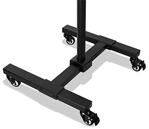Mount-It! Mobile TV Stand with Locking Wheels | Adjustable Height Rolling Cart for 13" - 42" Flat Panel LCD LED Screens | VESA Compatible up to 200mm | Black