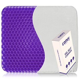 gel seat cushion for long sitting – purple seat cushion for office chair- egg crate cushion for pressure relief and back pain – cooling double gel seat cushion for car, wheelchair, computer chair