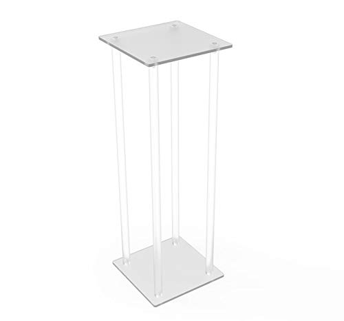 9 L X 9 W X 24" Tall Clear Acrylic Riser Transparent Plexiglass Pedestal Table Display Podium Glorifier Riser Stand Centerpiece Flower Sculputure Merchandise Lamp Book Stand 10043