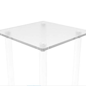 9 L X 9 W X 24" Tall Clear Acrylic Riser Transparent Plexiglass Pedestal Table Display Podium Glorifier Riser Stand Centerpiece Flower Sculputure Merchandise Lamp Book Stand 10043