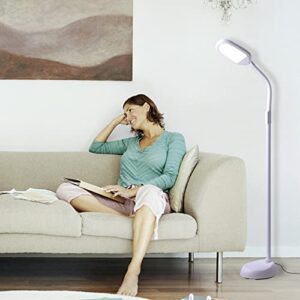 FHHKAAD LED Floor Lamp,15W 1200 Lumen Bright Reading Floor Lamp with 5 Color Temperatures,Stepless Dimmer,30 Mins Timer,Remote & Touch Control for Living Room ,Bedroom & Office,White