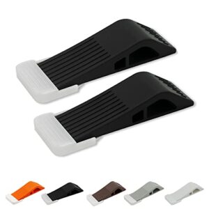 door stoppers, door stops for bottom of door, heavy duty door stopper wedge works on all floor types, no sliding rubber door stops