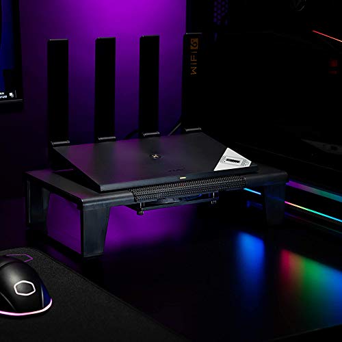 Cooler Master NotePal Connect Stand Network Devices Cooling Solution, Metal Mesh, SickleFlow 120 Reverse Edition Fan, and USB Connectivity