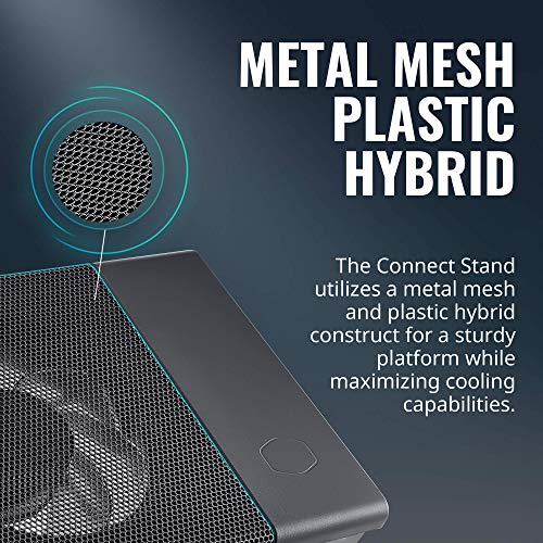 Cooler Master NotePal Connect Stand Network Devices Cooling Solution, Metal Mesh, SickleFlow 120 Reverse Edition Fan, and USB Connectivity