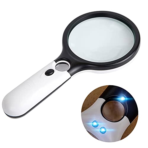 Magnifying Glass with Light,Extra Large Shatterproof Lightweight Magnifier with Strong LED Lights for Kids & Seniors for Classroom Science Projects, Reading, Soldering, Inspection, Coins, Jewelry