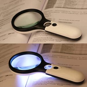 Magnifying Glass with Light,Extra Large Shatterproof Lightweight Magnifier with Strong LED Lights for Kids & Seniors for Classroom Science Projects, Reading, Soldering, Inspection, Coins, Jewelry