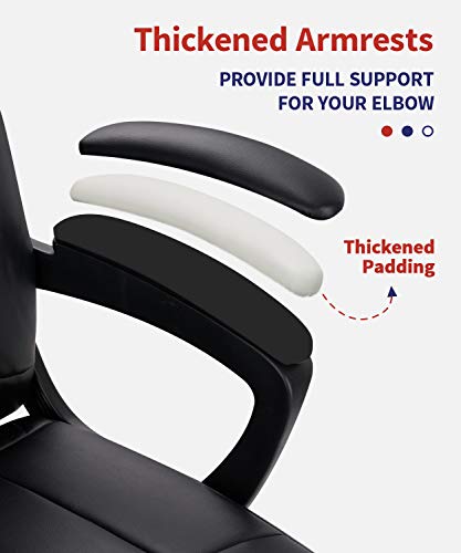 CLATINA Mid Back Leather Office Executive Chair with Lumbar Support and Padded Armrestes Swivel Adjustable Ergonomic Design for Home Computer Desk 4 Pack