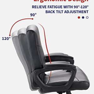 CLATINA Mid Back Leather Office Executive Chair with Lumbar Support and Padded Armrestes Swivel Adjustable Ergonomic Design for Home Computer Desk 4 Pack