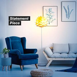 Brightech Artichoke LED Floor Lamp, Great Living Room Décor, Modern Lamp for Living Rooms & Offices, Bohemian Standing Lamp for Bedroom Reading, Tall Lamp with Multi-Panel Wooden Shade