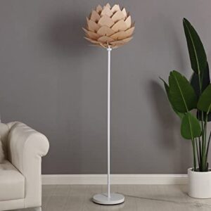 Brightech Artichoke LED Floor Lamp, Great Living Room Décor, Modern Lamp for Living Rooms & Offices, Bohemian Standing Lamp for Bedroom Reading, Tall Lamp with Multi-Panel Wooden Shade