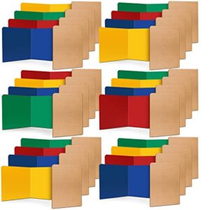 desk dividers for students privacy boards classroom privacy folders for student desks testing privacy panel partitions study carrel desk trifold privacy panel for student, 4 colors (32 pieces)