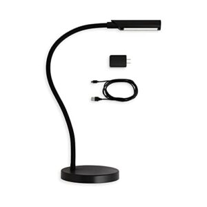 reliable uberlight flex 4200tl task light – led portable desk light with round base, usb connection, 26.5” flexible gooseneck, 270° rotational head, and up to 60,000 hours of use (black)