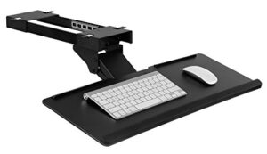 mount-it! under desk computer keyboard and mouse tray, ergonomic keyboard drawer with gel wrist pad, black