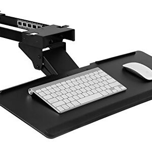 Mount-It! Under Desk Computer Keyboard and Mouse Tray, Ergonomic Keyboard Drawer with Gel Wrist Pad, Black