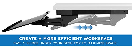 Mount-It! Under Desk Computer Keyboard and Mouse Tray, Ergonomic Keyboard Drawer with Gel Wrist Pad, Black