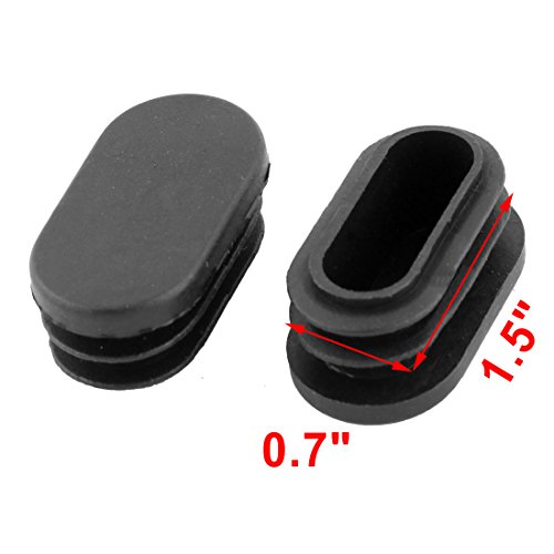 uxcell Plastic Office Oval Chair Leg Foot Cover Tube Insert 39 x 19mm 15 Pcs Black