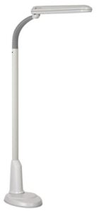 ott-lite l24554 task plus high-definition 24-watt floor lamp, dove grey