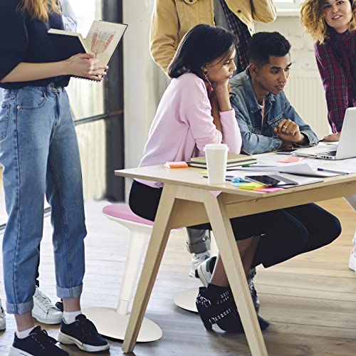 Giantex Wobble Stool Height-Adjustable Standing Desk Stool W/ Swivel, Tilt Motion, Premium Airlift, Wiggle Chair for Flexible Seating, for Junior, Home, Office, School Active Chair (Pink+White)