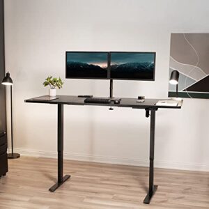 VIVO Electric Stand Up Desk Frame Workstation, Frame Only, Single Motor Ergonomic Standing Height Adjustable Base with Memory Controller, Black, DESK-V100EBY